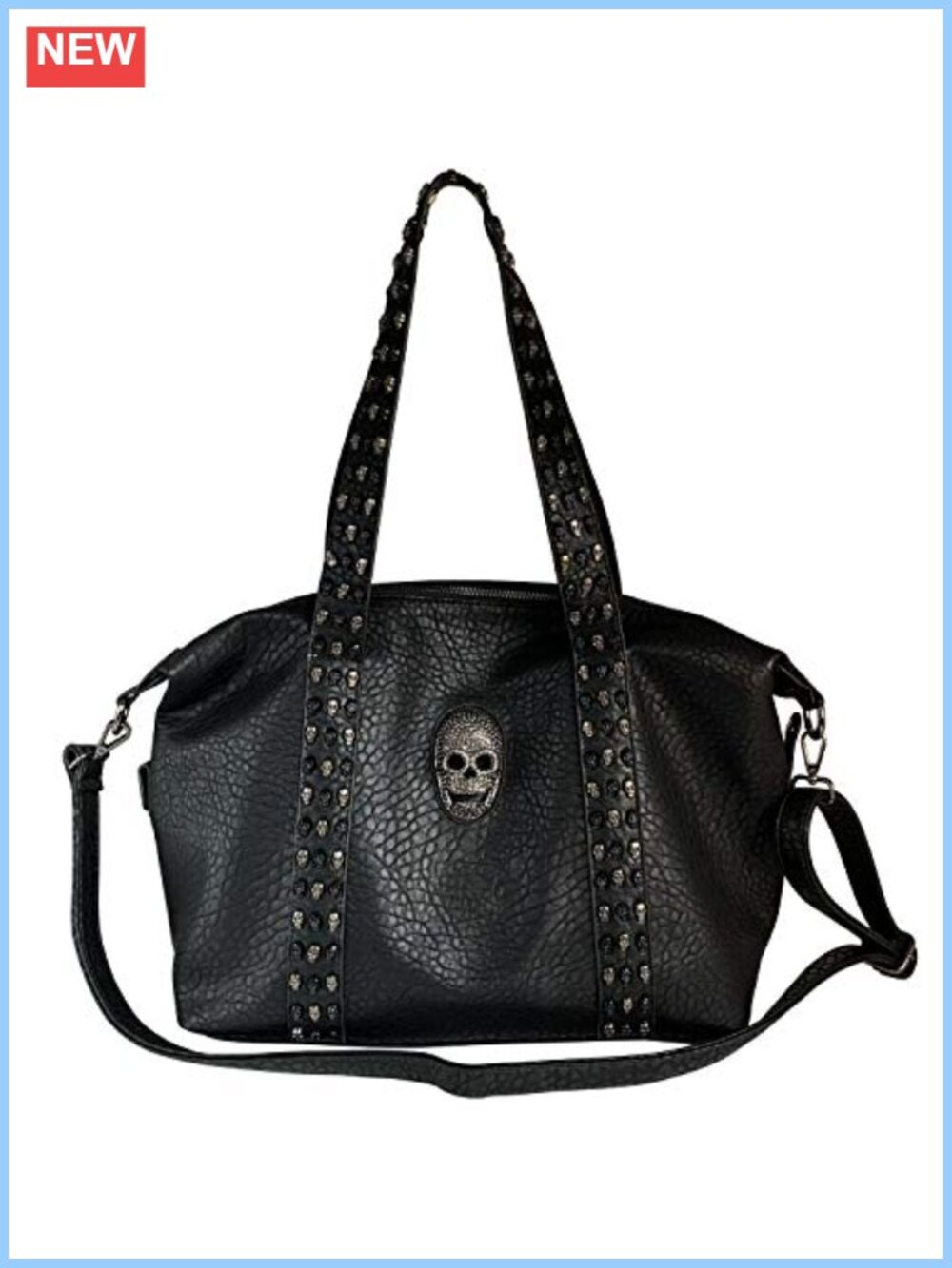 Studded Skull Tote Bag PU Leather Crossbody Shoulder Bag Gift